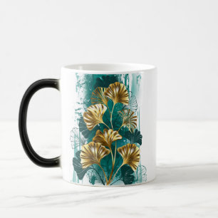 Mug Magic Branche avec feuilles dorées Ginko Biloba