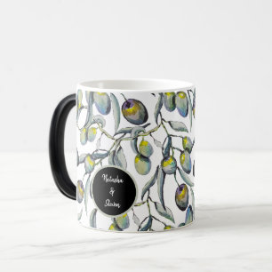 Mug Magic Branche d'olivier aquarelle bleu violet