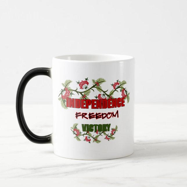 Mug Magic Branches viburnum avec conception de texte (Gauche)