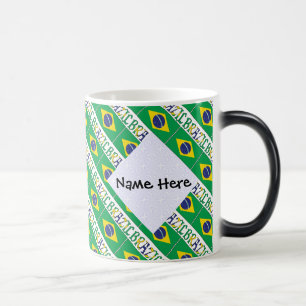 Mug Magic Brésil et drapeau brésilien personnalisés en mosaï