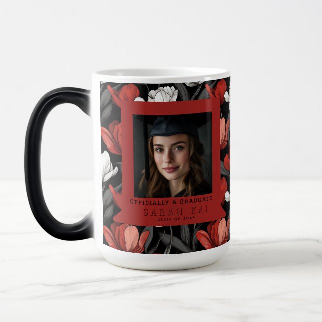 Mug Magic Cadeau de motif de tulipe gras pour diplômé (Gauche)