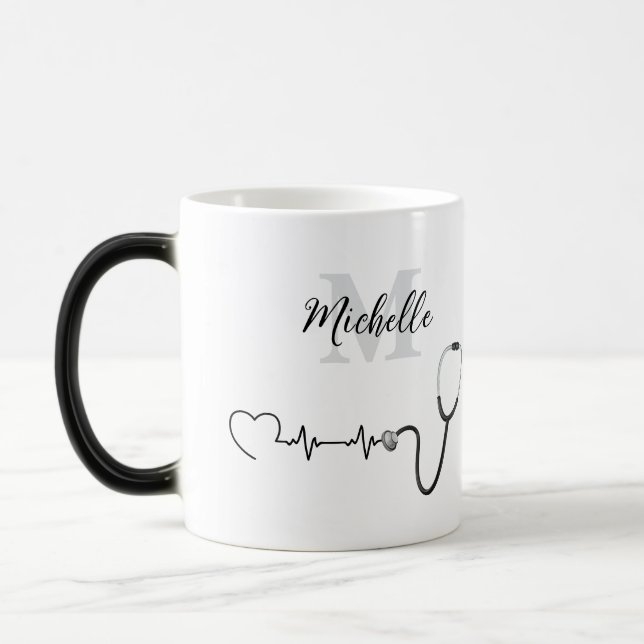 Mug Magic Cadeau de retraite avec stéthoscope et battement d (Gauche)