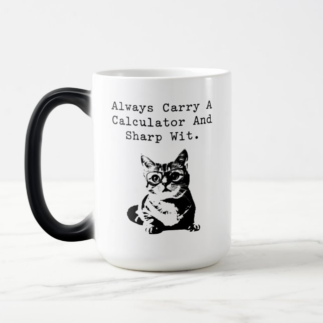 Mug Magic Cadeau d'humour mathématique avec calculatrice et  (Gauche)