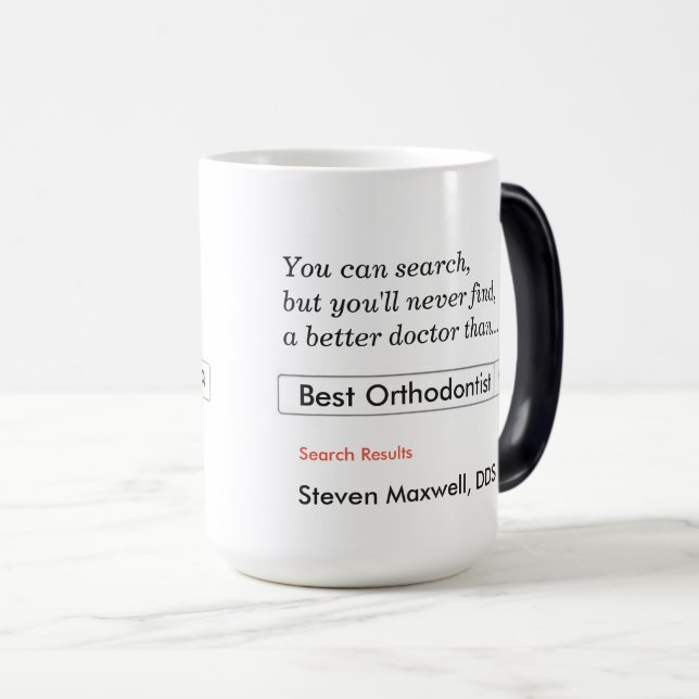 Mug Magic Cadeau personnalisé pour les orthodontistes. (Devant droit)