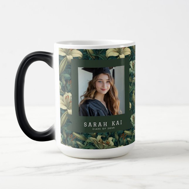 Mug Magic Cadeaux de fin d'études de fleurs de lys à la mode (Gauche)