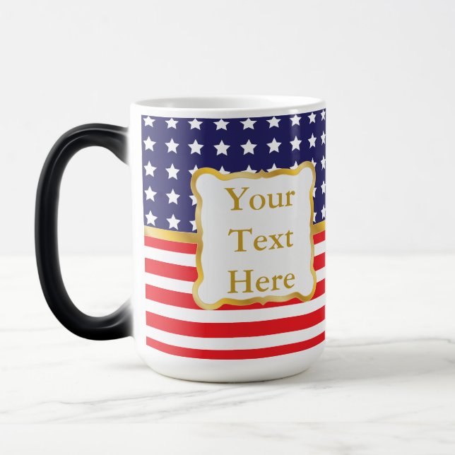 Mug Magic Cadre doré sur fond patriotique (Gauche)