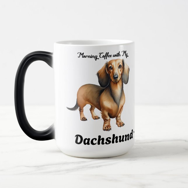 Mug Magic Café Brown mûr mou mou avec My Dachshund (Gauche)