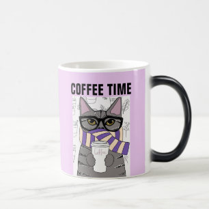 MUG MAGIC CAFÉ CAT ART, CAFÉ HIVER TIME MUSIQUE