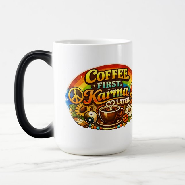 Mug Magic Café d'abord, karma plus tard (Gauche)