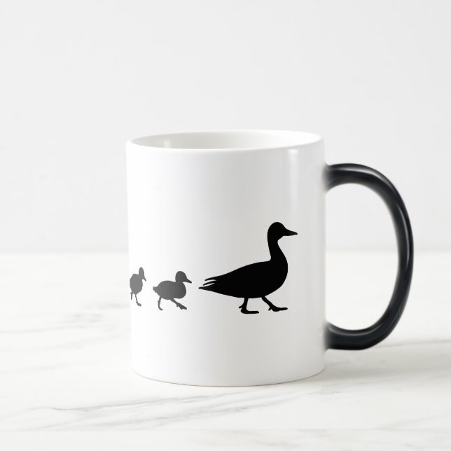 Mug Magic Canard et canetons de mère en silhouette (Droite)