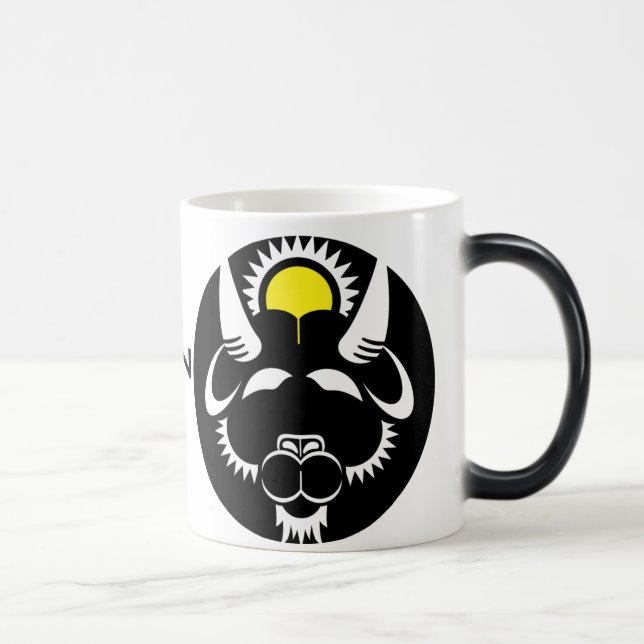 Mug Magic Capricorne Graphique Chèvre en noir et blanc (Droite)