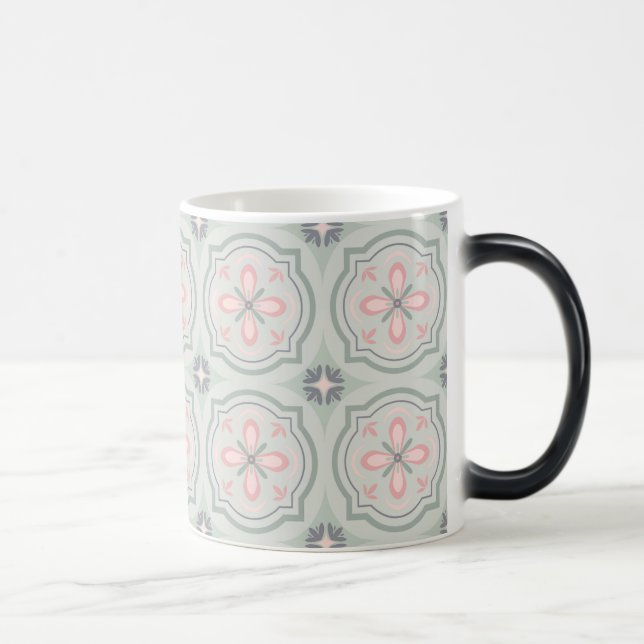 Mug Magic Carreaux Floraux Pastel Vert (Droite)