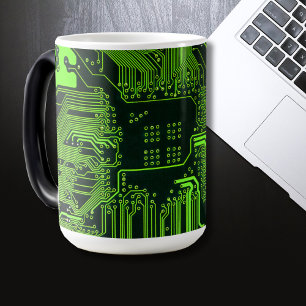 Mug Magic Carte cool de circuit informatique verte
