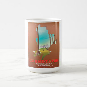 Mug Magic Carte du Parc national de Grand Teton Wyoming
