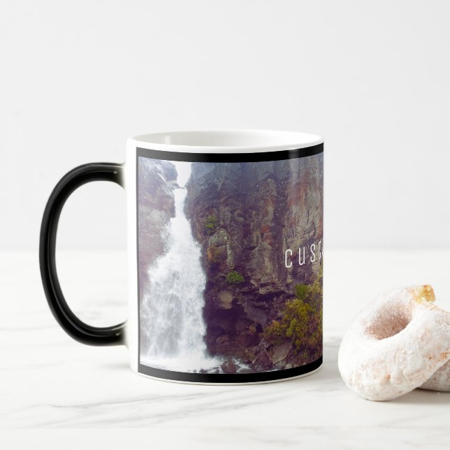 MUG MAGIC CASCADE ALPINE PITTORESQUE PHOTO PITTORESQUE KIWI  (Avec donut)