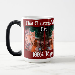Mug Magic Ce Noël avec chat  Texte de photo personnalisable