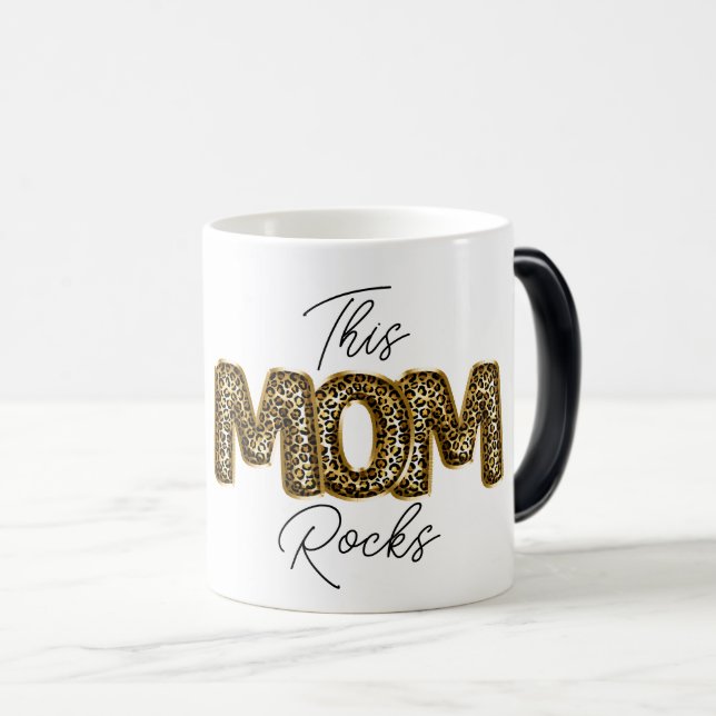 Mug Magic CETTE MOM ROCHE Empreinte de léopard Chic Mothers  (Devant droit)