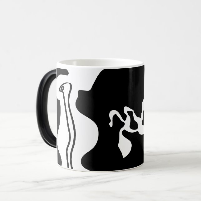 Mug Magic Chambre de décalage : Noir, Blanc et Rouge Abstrai (Devant gauche)