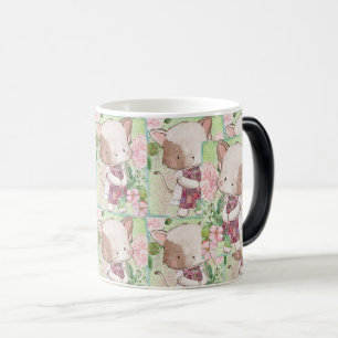 Mug Magic Charming Chat Girl avec Vintage Floral