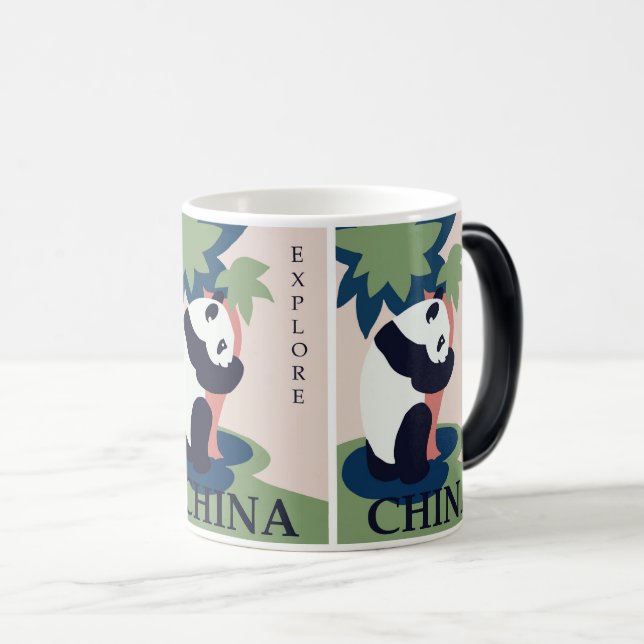 Mug Magic Charming Panda Adventure : Retro China Travel Art (Devant droit)