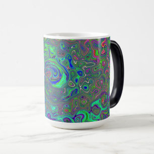 Mug Magic Chartreuse et bleu rétro liquide tourbillonnant ps