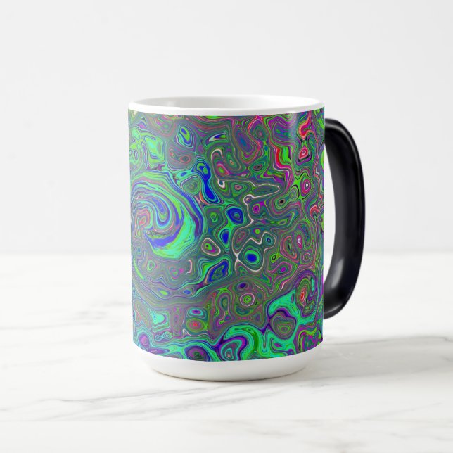 Mug Magic Chartreuse et bleu rétro liquide tourbillonnant ps (Devant droit)