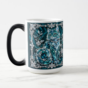 Mug Magic Chat en cristal de turquoise de luxe Cadre en ar