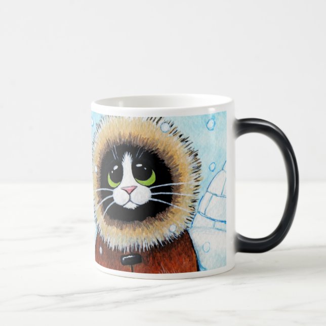 Mug Magic Chat et igloo esquimaux mignons (Droite)