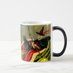 Mug Magic Chat et sorcière vintage d'Halloween noir