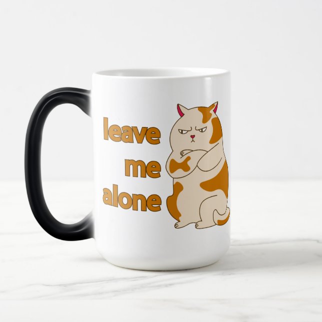 Mug Magic Chat gras lunatique laissez-moi tranquille (Gauche)