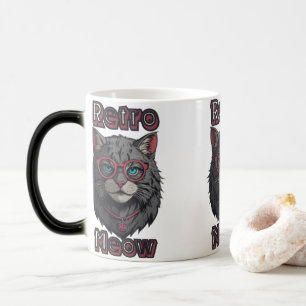 Mug Magic Chat gris-sauvage avec de mignonnes lunettes