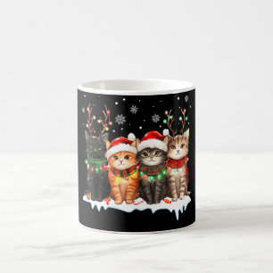 Mug Magic Chat Lumière de Noël Renne Santa Noël Chat