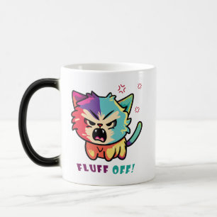 Mug Magic Chat mignon fâché en train de baiser Fluff Off.