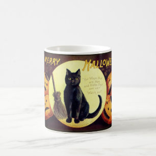 Mug Magic Chat noir et Citrouille vintage Halloween Witch
