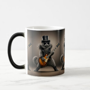 Mug Magic Chat Rockstar Jouant de la Guitare Électrique en C