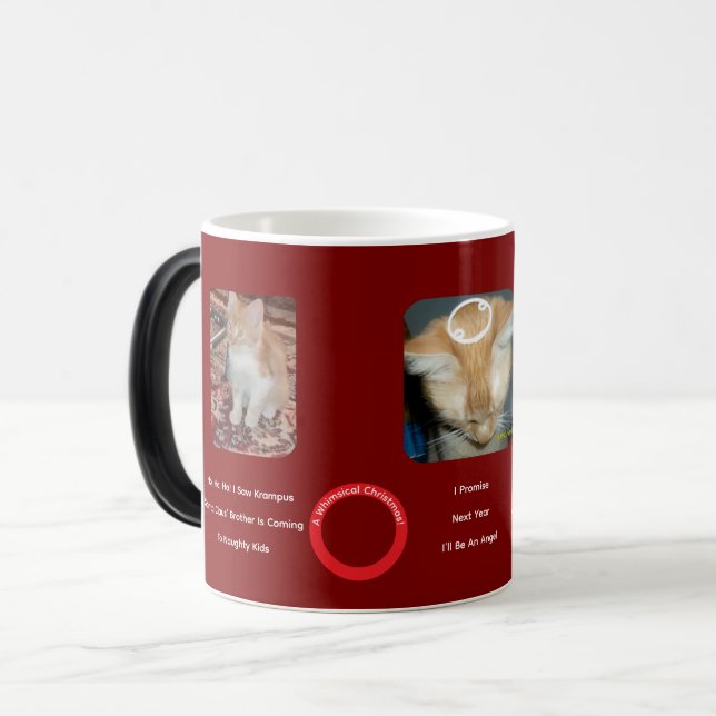 Mug Magic Chat roux de Noël fantaisiste  (Devant gauche)
