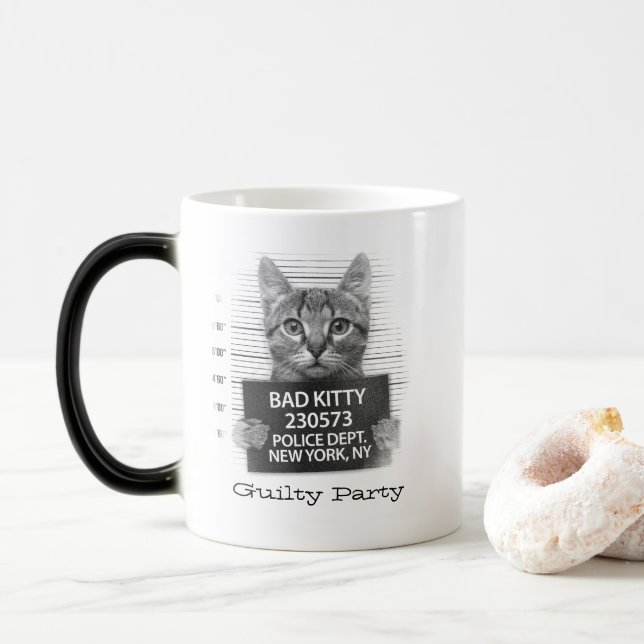Mug Magic Chaton Personnalisé Drôle Coupable (Avec donut)
