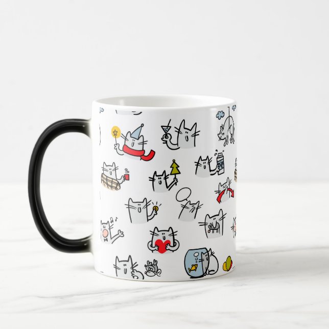 Mug Magic Chats amusants, lait et magie. (Gauche)