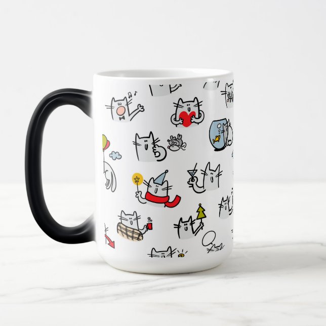 Mug Magic Chats amusants, lait et magie. (Gauche)
