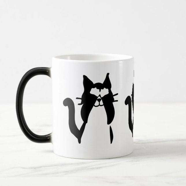 Mug Magic Chats noirs et blancs | Trois sages minous (Gauche)