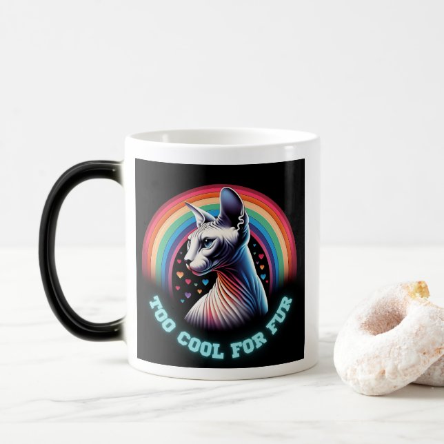Mug Magic Chauffage photo Sphynx Chat Chauffage de la photo  (Avec donut)