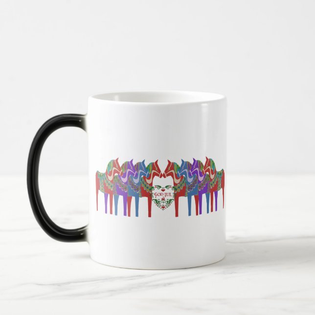 Mug Magic Chevaux de Dala scandinaves Dieu juil Noël (Gauche)
