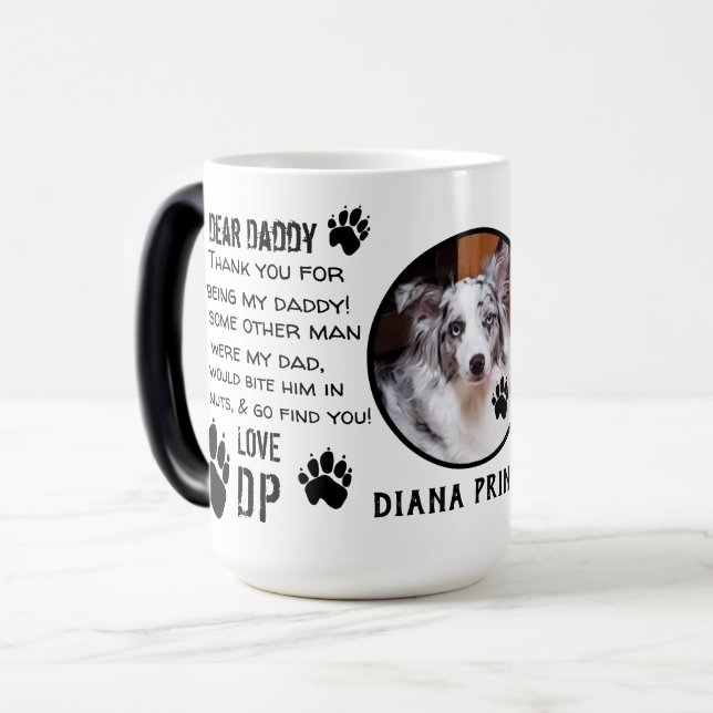 MUG MAGIC CHIEN À POPPER PERSONNALISÉ, MADAME ! CHER CAFÉ PÂ (Devant gauche)