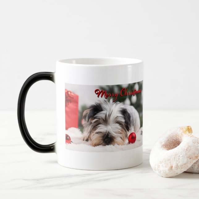 Mug Magic Chien de Noël Terrier Mignonne adorable Fun (Avec donut)