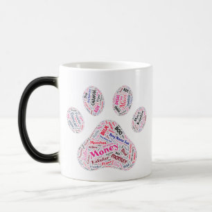Mug Magic Chien Empreinte de patte Word Art