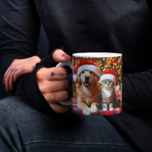 Mug Magic Chien et chat festifs de Noël