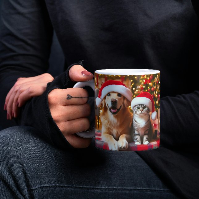 Mug Magic Chien et chat festifs de Noël (Créateur téléchargé)