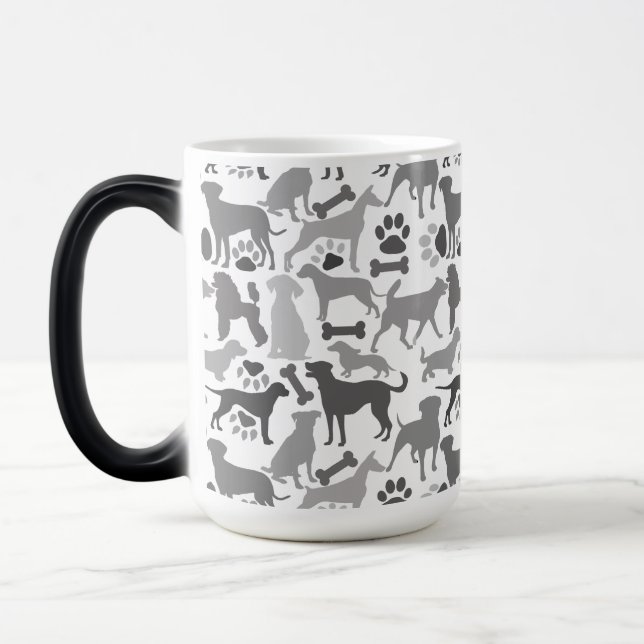 Mug Magic Chiens et pattes motif 03.b Blancs BG (Gauche)