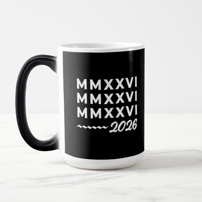 Mug Magic Chiffres romains MMXXVI – 2026 Typographie moderne (Gauche)