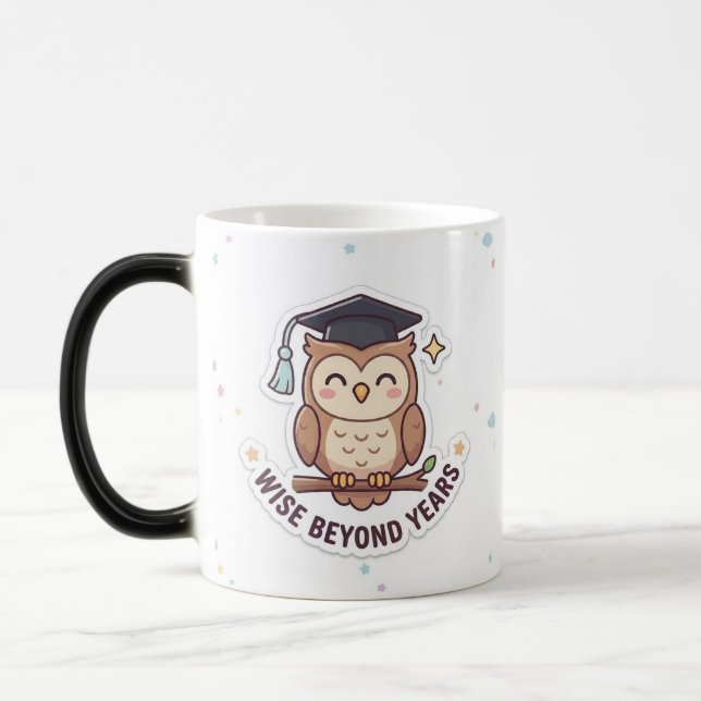 Mug Magic Chouette de remise de diplôme - Illustration "Sage (Gauche)